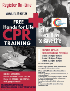 "Hands for Life" CPR @ Killeshin Hotel